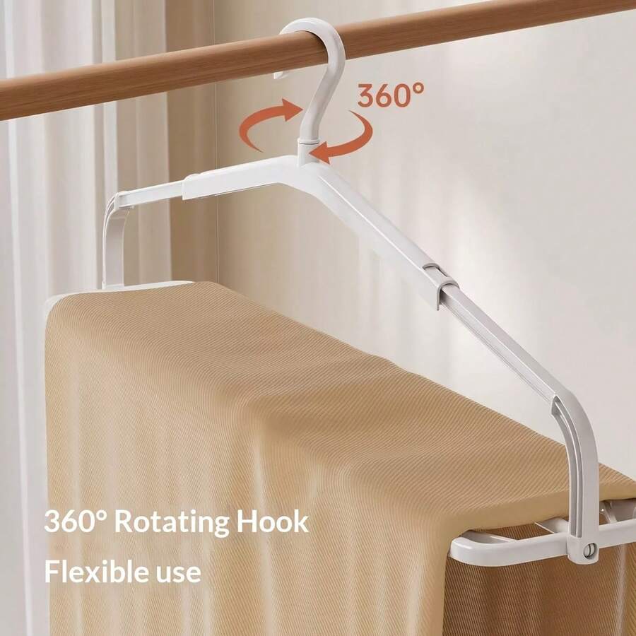 3pcs Multi-Function Extendable Folding Hangers, Thickened Telescopic Bed Sheet & Quilt Drying Rack, Non-Slip Home Towel & Bedding Storage Rack, Space-Saving Closet Organizer For Bedroom, Laundry Room, Dorm, RV, Camping, Mother's Day Gift - Multicolor - View 1