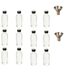 Botol Kaca Serbaguna 10/12/20/30 2oz dengan Tutup Sekrup Hitam & Corong Logam, Botol Isi Ulang Anti Bocor untuk Minyak Aromaterapi, Esensi Perawatan Kulit, Bumbu Dapur, Wadah Penyimpanan & Penyajian Cairan - View 9