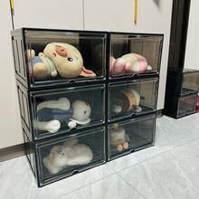 Transparent Magnetic Storage Box | Stackable Display Box, Suitable For Sneakers And Dolls | Dust-Proof Transparent Organizer Box High-Value Transparent Storage Box! Magnetic Door Display Cabinet, Can Store Sneakers, Figurines And Dolls - Stackable Dust-Proof Storage Box - View 4