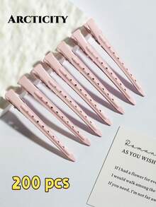 Arcticity 100pcs 9cm Large Pink Crocodile Duck Bill Hair Clips, Salon-Grade Metal Strong Grip, Suitable For All Hair Types, Daily Travel Salon Styling Tool - Pink - View 8
