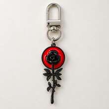 1pc/5pcs Women's Simple Alloy Painted Oil Drip Rose Pendant Charm, Retro Dark Style Bag Pendant, Holiday Gift For Friends, Handbag Accessory - Multicolor - View 6