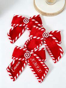 Custom Name Bow Ornament, Personalized Christmas Tree Hanging Decoration, Customized Holiday Home Decor, Unique Holiday Keepsake, Thoughtful Gift For Family And Friends, Winter Celebration Display Accessory - Multicolor - View 8