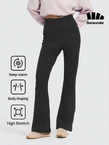 Beneunder Women's High-Stretch Flared Pants (High Warmth) EL015 - Twilight Black - View 1