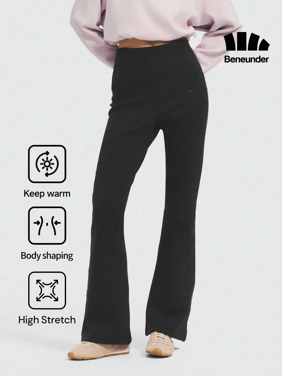 Beneunder Women's High-Stretch Flared Pants (High Warmth) EL015 - Twilight Black - View 1