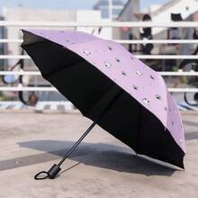 1pc Fully Automatic Dual-Use Sun And Rain Umbrella For Women, UV Protection, Sunshade, Summer Sun Umbrella, Student Black Coating Anti-UV Fresh Style Sun Umbrella, Dual-Use Sun And Rain Umbrella - A - View 9