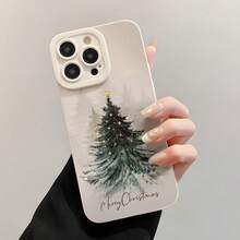 1PC Star Christmas Tree Snow Scene Full Coverage Angel Eye TPU Phone Case, Compatible With Apple 18 17 16 15 14 13 12 11 Plus Pro Max Series, Personalized Ins Style - Multicolor - View 3