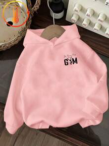 Tween Girl Fun Print Sweatshirt, Warm And Comfortable Thermal Lined Pullover Sweatshirt For Autumn/Winter - Pink - View 5