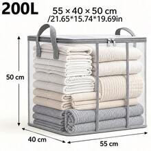 Foldable Storage Box With Handle, Zipper Storage Box, Suitable For Bedding, Clothes, Blankets, Family Bedroom, Dormitory Space, Can Also Be Used As Laundry Basket Storage Box, Bedroom Decoration, Back To School Storage Box - Multicolor - View 13