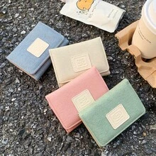 可愛貓狗刺繡波點三折錢包，多卡槽與照片窗設計 - 彩色 - 查看 2