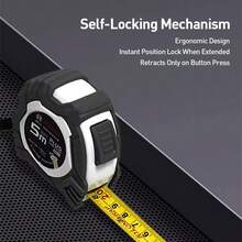 BOSCH Steel Tape Measure - 5m/196.85inch, Self-Locking, Easy-Read Display, Retractable With Thickened ABS Shell For Precision In DIY & Construction - Multicolor - View 4