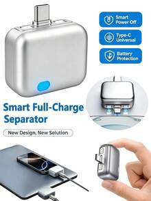 Adaptor Pengisian Daya Otomatis Cerdas USB-C dengan Pemutusan Daya Saat Pengisian Penuh, Pengisi Daya Cepat, Dilengkapi dengan Pemutus Daya Fisik untuk Mencegah Pengisian Berlebihan, Mati Otomatis AI dan Pemutusan Daya Saat Pengisian Penuh, Cocok untuk Ponsel, Tablet, Earphone, dan Semua Perangkat USB, Memperpanjang Masa Pakai Baterai - MultiWarna - View 2