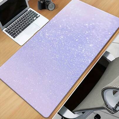 1 pieza Alfombrilla de teclado y ratón grande/extra grande para escritorio, base antideslizante, respaldo de goma grueso, adecuada para oficina en casa, escritorio de juegos, configuración de computadora, uso de portátil, alfombrilla de computadora con base gruesa/púrpura, excelente opción de regalo, diseño plano 2D