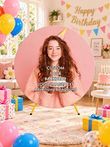Custom Round Wedding Backdrop – 2D Flat Photography/Photo Booth Backdrop (Customizable With Logos, Text, Or Patterns; Suitable For Weddings, Birthdays, And Parties) – Flat Circular Design (2D, Stand Not Included) - Multicolor - View 5