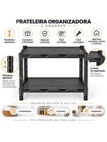 Estante Modular Multi-uso de Plástico. - 2 PRATELEIRAS - Visão 4
