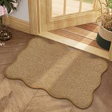 Welcome Door Mat Faux Sisal Camel Doormat,For Entryway, Living Room, Bedroom,Bathroom,Hallway,Laundry Room,Kitchen, Balcony As Indoor Entrance Rug,Bath Mat,Bathroom Rugs,Kitchen Rugs,Front Door Mat,Bathroom Mat,Home Decor, Room Decor, Bathroom Decor - Camel - View 2