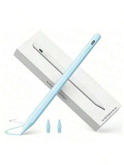 1pc Compatible With Apple 2018-2024 Capacitive Stylus Pen, 90mAh Lithium-Ion Battery Fast Charging, Anti-Palm Rejection, Tilt Sensitivity, Compatible With Apple Pen, Compatible With IPad 10th/9th/8th/7th/6th Gen, Pro 11/12.9/13 Inch M4, Air 3/4/5/M2, Mini 5/6, Rechargeable Battery 90mAh