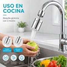 Aireador de Grifo Compacto de Acero Inoxidable y Plástico, Chorro Concentrado y Rociado - plata - Ver 6
