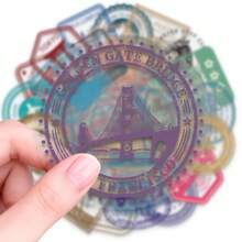 50 buah Stiker PET Cap Pos Kota Global, Cocok untuk Laptop, Botol Minum, Koper, Helm, Buku Catatan, dan Mainan Kreatif DIY Lainnya - MultiWarna - View 1