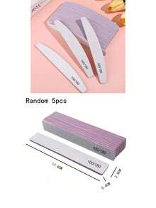 100/180 Grit Sandpaper Nail File, Suitable For Natural Nails And Acrylic Nails, Double-Sided Sandpaper Nail File, Professional Acrylic Nail File, Reusable Grey Nail File, Multi-Shape Nail File Tool, Suitable For Salon/Nail Practice/Polishing - Multicolor - View 13