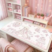 Large Extended PU Leather Desk Mouse Pad, Sweet Kawaii Pink Anime Angel Girl Print Waterproof Non Slip Desk Mat, Keyboard Table Protector For Girls Home Office Decoration - View 11
