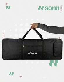 Capa para Teclado 61 Teclas Sonn Sn-30 capa Teclado 5/8 Alças E Bolsos tecido oxford 600 preto bolsa case teclado - Visão 4
