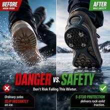 5 Paku Anti Selip untuk Sepatu, Alat Cengkeram Sepatu Anti Selip Portabel untuk Salju dan Es dengan Paku Baja Tahan Karat untuk Berjalan di Musim Dingin (Model/Warna Acak) - MultiWarna - View 7