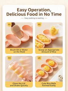 Rice Ball Maker, Rice Ball Mold, Sushi Making DIY Kitchen Tool, Mini Rice Scoop, Bento Box Lunch Mold, Home Kitchen, Picnic And Party Food Shaper - View 7