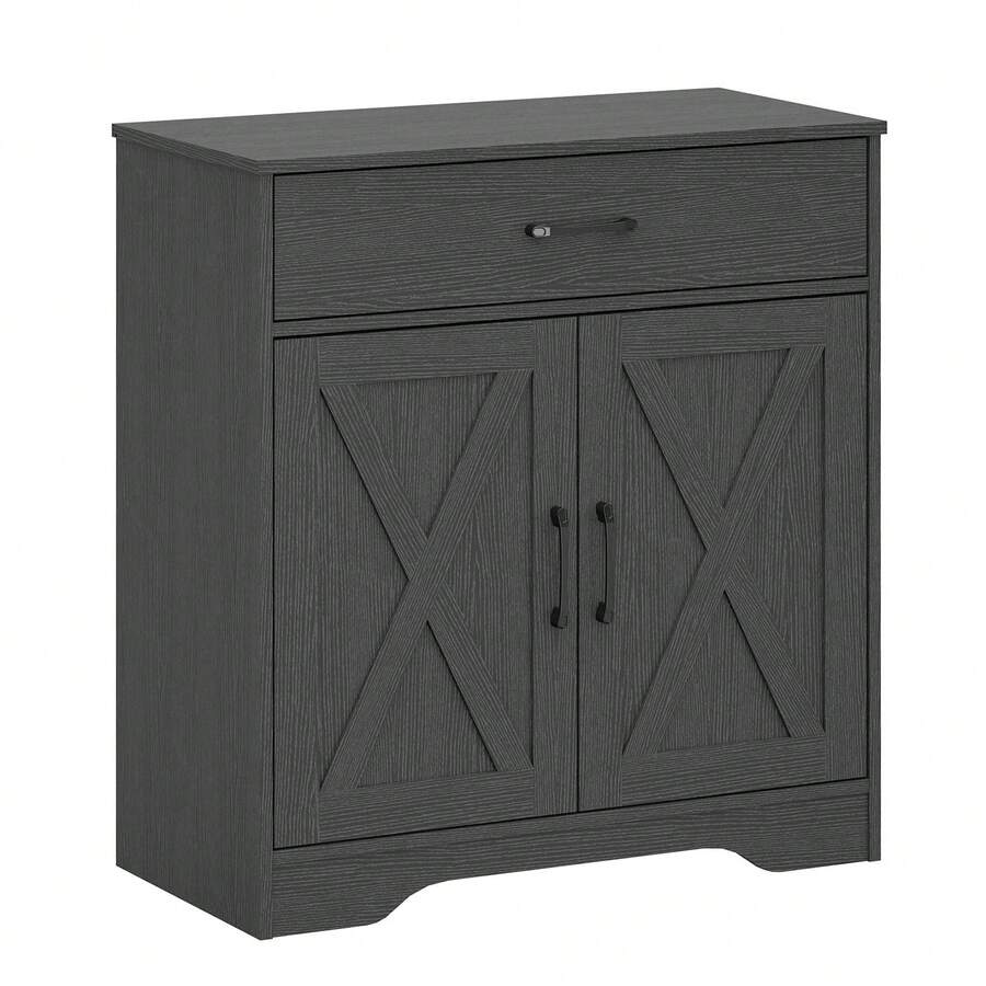 Farmhouse Accent Cabinet Entryway Storage With Drawer Living Room Sideboard Narrow Storage Cupboard - FRSB62BK01A00001 - View 1