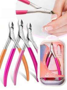 Stainless Steel Cuticle Trimmer, Dead Skin Clipper, Nail Removal Tool, Sharp Blade, Suitable For Foot Care; Professional Cuticle Pliers, Dual Spring Design, Suitable For Nails And Manicure - Multicolor - View 1