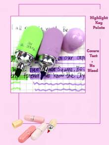 4pcs Creative Shaped Fluorescent Highlighter Pens, Macaron Color Series, Key Point Marking, Highly Attractive Office Gift, Back To School Season - Multicolor - View 6