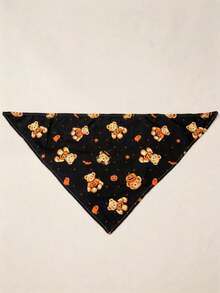 LUCKIE PAL 1pc Cute Bear Print Pet Bandana Triangle Scarf Suitable For Cats And Dogs Indoor And Outdoor - Multicolor - View 6
