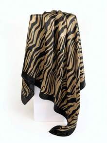 1pc Women's Bohemian Vintage Leopard Print Bandana Square Scarf, Suitable For Daily Wear And Beach Vacation - Brown - View 2