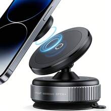 360° Adjustable Vacuum Magnetic Cell Phone Holder For Car/Gym/Mirror/Smooth Surface Hands-Free Suction Cup Cell Phone Holder, Compatible With All Smart Phones - 1pc - View 6