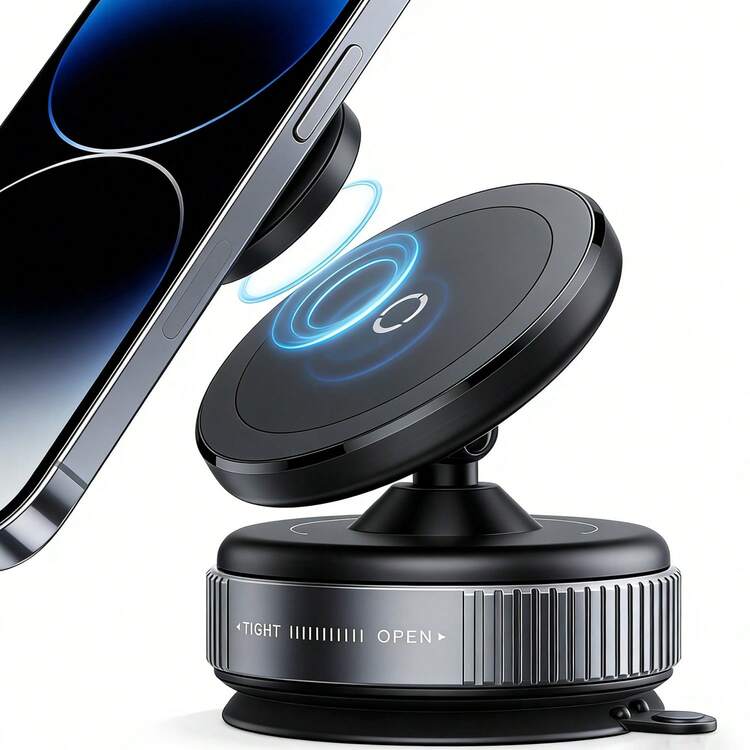 360° Adjustable Vacuum Magnetic Cell Phone Holder For Car/Gym/Mirror/Smooth Surface Hands-Free Suction Cup Cell Phone Holder, Compatible With All Smart Phones - 1pc - View 6