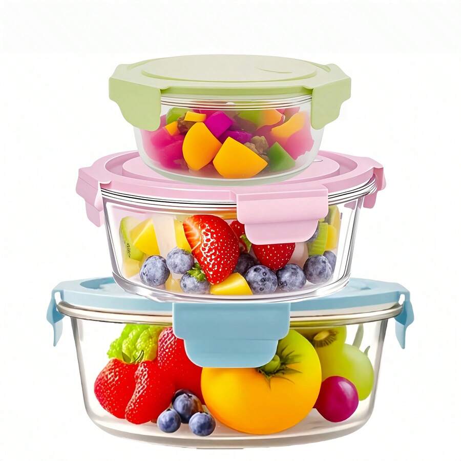 Food Storage And Organization Sets - 3 Colors: Blue, Pink, and Green - View 1