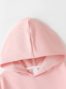 1pc Tween Girls' Cartoon Bear & Floral Hooded Sweatshirt, Comfortable For Outdoor Play And Personalized Style, Suitable For Spring/Autumn - Pink - View 5