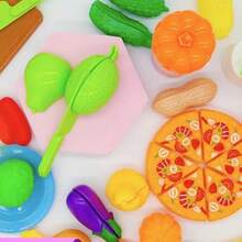 Bộ đồ chơi mô hình thực phẩm 48 miếng pizza + 21 miếng trái cây và rau củ, giúp trẻ phát triển kỹ năng cơ bản, bộ đồ chơi nhà bếp unisex - Nhiều màu - Xem 4