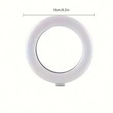 إضاءة حلقة LED قابلة للتعديل ب- 3 أوضاع و 10 مستويات سطوع مع إمداد طاقة USB وحامل رغوي مرن، مناسبة للهواتف الذكية والكاميرات - الأسود - مشاهدة 2