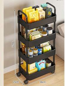 Multi-Layer Rolling Storage Cart, Compact Space-Saving Design, Durable Plastic Material, Suitable For Kitchen, Bathroom, Bedroom, Office, Warehouse, Garage, Easy Assembly, Multi-Functional Multi-Layer Storage Rack, Home Storage Organizer - View 9