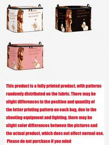 Cute Religious Sheep Heart Print Storage Bag, Jesus Sheep Letter Print Large Capacity Home Storage Box With Lid Storage Bin - Multicolor - View 9