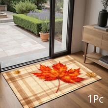 2D Autumn Maple Leaf Pattern Printed Long Runner Rug Series, Indoor Entrance Mat, Bedroom Bedside Mat, Kitchen Long Mat, Suitable For Living Room, Laundry Room, Bathroom - Multicolor - View 13
