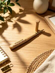 Personalized Baseball Bat Shaped Pen: Wedding, Groomsman Gift - Khaki - View 6