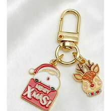 Móc khóa Giáng Sinh hình Ông già Noel và Người bánh gừng, phụ kiện treo túi, quà tặng nhỏ cho tiệc lễ hội, phù hợp cho thanh thiếu niên và người lớn, món quà hoàn hảo - Nhiều màu - Xem 4