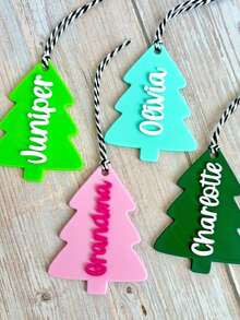 Personalized Christmas Gift Tag, Christmas Tree Name Tag, Christmas Stocking Tags, Christmas Basket Tag, Custom Christmas Tag, Tree Ornament - Christmas Tree Tag - View 2