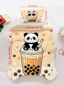 2/3PCS Panda Boba Tea Duvet Cover Set, Kawaii Cartoon Panda Bubble Tea Bedding Set For Children, Teenagers, Adults, Girls, Bedroom(Twin/Full/Queen/King Size) - Multicolor - View 11