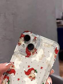 1pc Christmas Santa Claus Star Pattern Clear Phone Case,Compatible With IPhone 18 Pro Max 17 Pro Max 16 Pro Max 15 Pro Max 14 Pro Max & 11/12/13/14/15/16/17/18 Pro/Plus - Multicolor - View 4