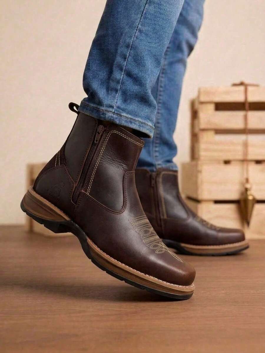 Men Western Boots - Moka - View 1