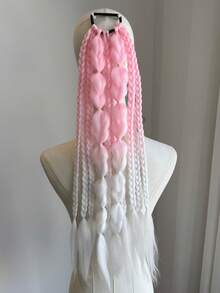 1pc 24inch Wig Bubble Love Braid Ponytail Female Imitation Hair Fried Dough Twists Braid Wig Ponytail - Multicolor - View 7