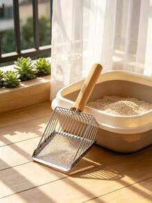 2-In-1 Metal Stainless Steel Cat Litter Scoop, Fine Mesh Cat Poop Scoop, Suitable For Mineral And Tofu Litter, Large Cat Litter Scoop - Multicolor - View 6