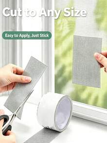 1pc Self-Adhesive Mesh Window Repair Tape, Waterproof Tear-Resistant Insect Net Repair, Suitable For Fabric And Mesh Repair, Applicable For Dorm/Curtain Window Repair, Kitchen, Kitchen Accessories, Kitchen Essentials, Mosquito Net - Upgraded Version - View 2